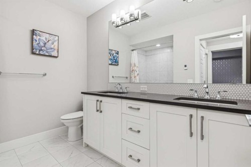 38 Yarrow Gate, Rural Rocky View County, AB - Indoor Photo Showing Bathroom