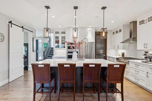 38 Yarrow Gate, Rural Rocky View County, AB - Indoor Photo Showing Kitchen With Upgraded Kitchen