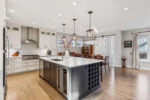 38 Yarrow Gate, Rural Rocky View County, AB - Indoor Photo Showing Kitchen With Upgraded Kitchen