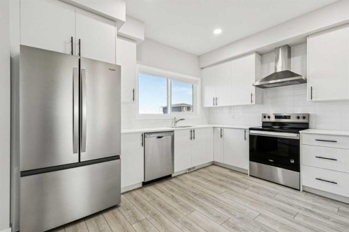 2021 Cornerstone Boulevard Ne, Calgary, AB - Indoor Photo Showing Kitchen With Upgraded Kitchen