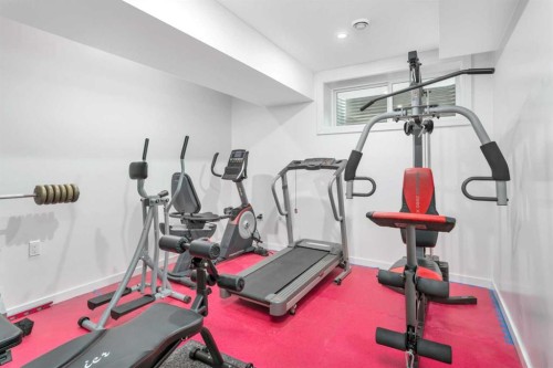 10 Mitchell Crescent, Blackfalds, AB - Indoor Photo Showing Gym Room