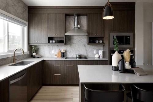 2110 Cornerstone Boulevard Ne, Calgary, AB - Indoor Photo Showing Kitchen With Double Sink With Upgraded Kitchen