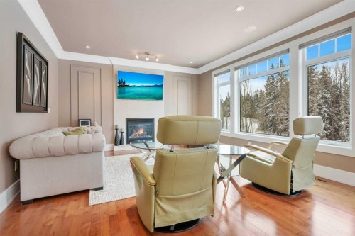 42 Grove Close, Red Deer, AB - Indoor Photo Showing Living Room With Fireplace