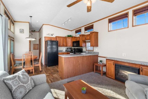 160A-10042 Township Road 422, Rural Ponoka County, AB - Indoor With Fireplace