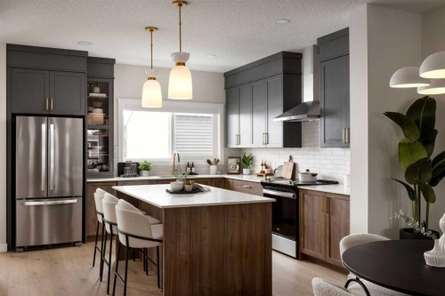 329 Creekside Drive Sw, Calgary, AB - Indoor Photo Showing Kitchen With Upgraded Kitchen
