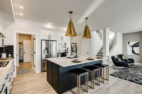 249 Dawson Wharf Crescent, Chestermere, AB - Indoor Photo Showing Kitchen With Stainless Steel Kitchen With Upgraded Kitchen