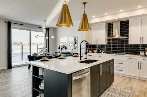 249 Dawson Wharf Crescent, Chestermere, AB - Indoor Photo Showing Kitchen With Upgraded Kitchen