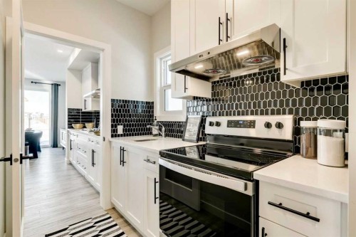 249 Dawson Wharf Crescent, Chestermere, AB - Indoor Photo Showing Kitchen With Upgraded Kitchen