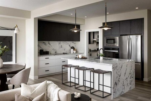 17 Amblefield View Nw, Calgary, AB - Indoor Photo Showing Kitchen With Upgraded Kitchen