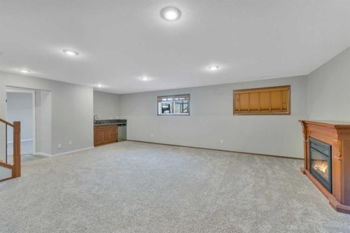 132 Illingworth Close, Red Deer, AB - Indoor Photo Showing Basement With Fireplace