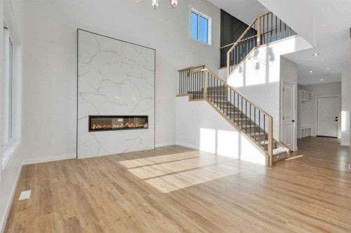 19 Everson Close, Red Deer, AB - Indoor Photo Showing Other Room With Fireplace