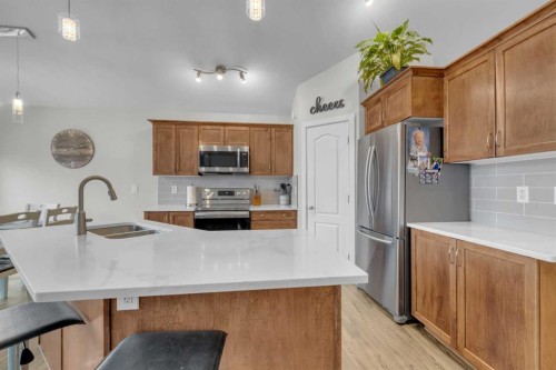 156 Wiley Crescent, Red Deer, AB - Indoor Photo Showing Kitchen With Double Sink With Upgraded Kitchen