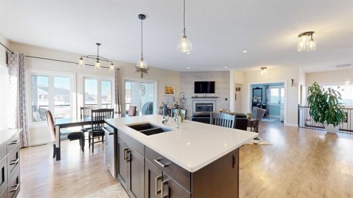 4020 Monarch Way, Stettler, AB - Indoor Photo Showing Kitchen With Double Sink With Upgraded Kitchen