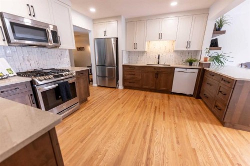 3901 50A Street, Red Deer, AB - Indoor Photo Showing Kitchen With Upgraded Kitchen