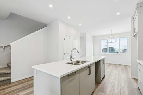 335 Herron Landing Ne, Calgary, AB - Indoor Photo Showing Kitchen With Double Sink With Upgraded Kitchen