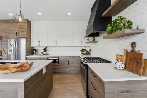 20 Ellington Crescent, Red Deer, AB - Indoor Photo Showing Kitchen With Upgraded Kitchen