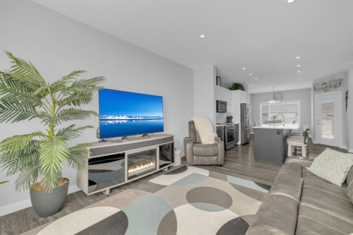 40 Evergreen Way, Red Deer, AB - Indoor Photo Showing Living Room With Fireplace