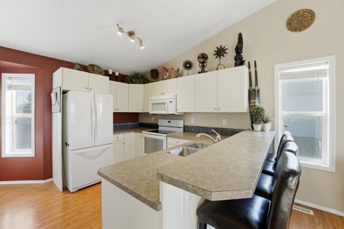57 Garden Road, Lacombe, AB - Indoor Photo Showing Kitchen With Double Sink