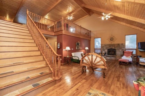 50 Coventry Lane, Lacombe, AB - Indoor With Fireplace