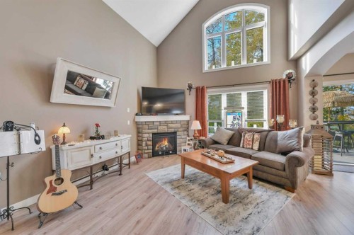 232 Wiley Crescent, Red Deer, AB - Indoor Photo Showing Living Room With Fireplace