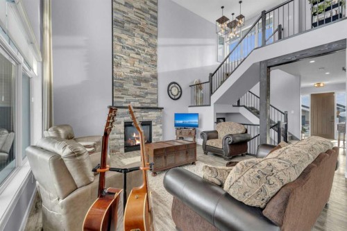 5 Leonard Close, Sylvan Lake, AB - Indoor With Fireplace