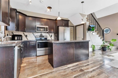 94 Stephenson Crescent, Red Deer, AB - Indoor Photo Showing Kitchen With Stainless Steel Kitchen With Upgraded Kitchen