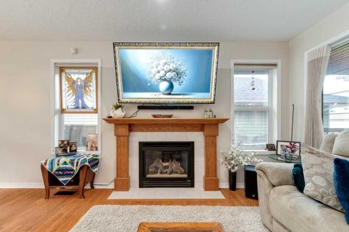 13 Dillon Close, Red Deer, AB - Indoor Photo Showing Living Room With Fireplace