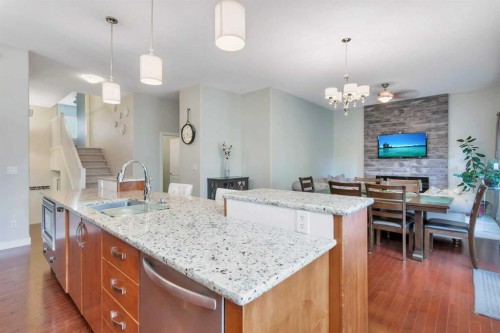 149 Carrington Drive, Red Deer, AB - Indoor Photo Showing Kitchen With Upgraded Kitchen