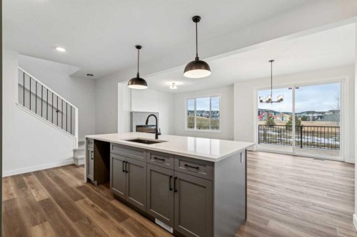 199 Sora Terrace Se, Calgary, AB - Indoor Photo Showing Kitchen With Upgraded Kitchen
