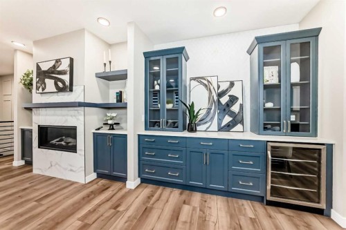 58 Mitchell Crescent, Blackfalds, AB - Indoor With Fireplace