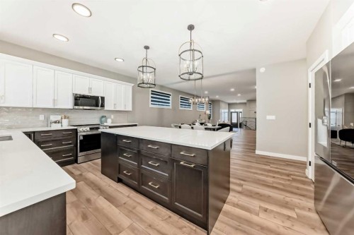 58 Mitchell Crescent, Blackfalds, AB - Indoor Photo Showing Kitchen With Upgraded Kitchen