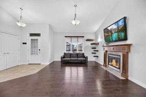 17 Viceroy Crescent, Olds, AB - Indoor Photo Showing Living Room With Fireplace