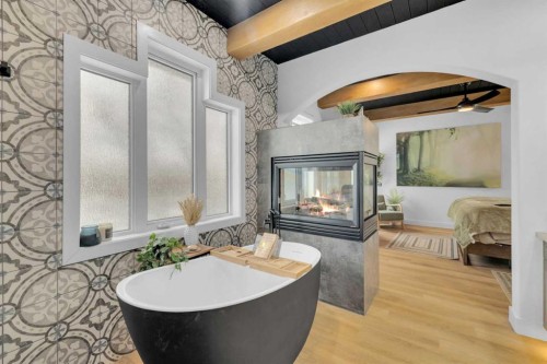 30 Law Close, Red Deer, AB - Indoor With Fireplace