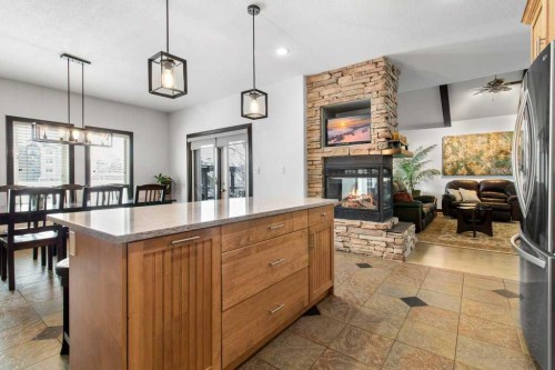 7 Laurel Road, Sylvan Lake, AB - Indoor With Fireplace