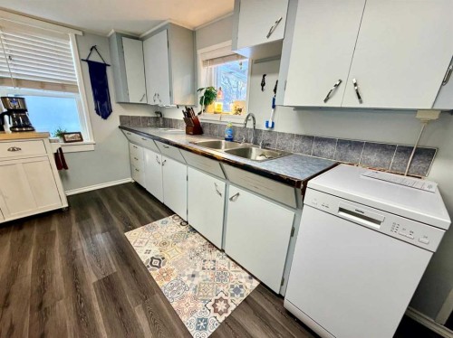 130 2 Avenue, Leslieville, AB - Indoor Photo Showing Kitchen With Double Sink
