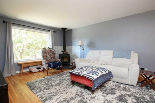 3515 45 Avenue, Red Deer, AB - Indoor Photo Showing Living Room With Fireplace