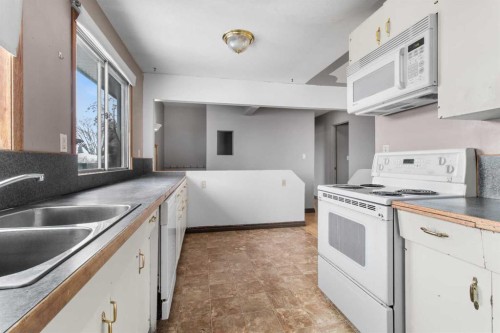 38 Ogden Avenue, Red Deer, AB - Indoor Photo Showing Kitchen With Double Sink