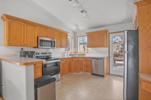 68 Kelly Street, Red Deer, AB - Indoor Photo Showing Kitchen With Double Sink