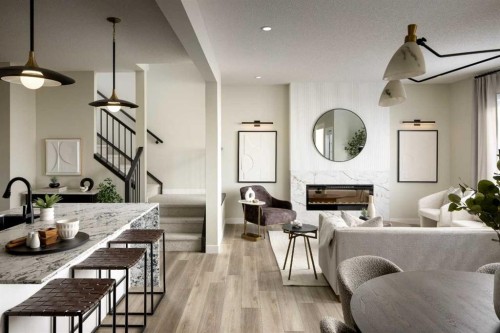 109 Belmont Path Sw, Calgary, AB - Indoor With Fireplace