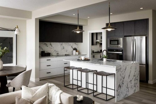 109 Belmont Path Sw, Calgary, AB - Indoor Photo Showing Kitchen With Upgraded Kitchen