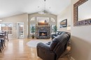 58 Lewis Close, Red Deer, AB  - Indoor Photo Showing Living Room With Fireplace 