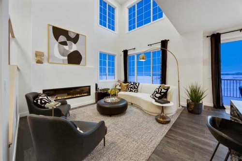 73 Sora Gate Se, Calgary, AB - Indoor With Fireplace