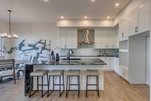 56 Dawson Wharf Mount, Chestermere, AB - Indoor Photo Showing Kitchen With Upgraded Kitchen