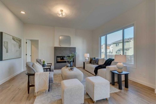 56 Dawson Wharf Mount, Chestermere, AB - Indoor With Fireplace