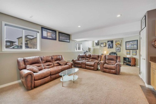 55 Carter Close, Red Deer, AB - Indoor Photo Showing Living Room With Fireplace
