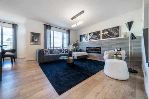 436 Bridgeport Glen, Chestermere, AB - Indoor Photo Showing Living Room With Fireplace