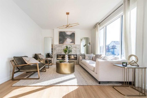 215 Sora Terrace Se, Calgary, AB - Indoor Photo Showing Living Room