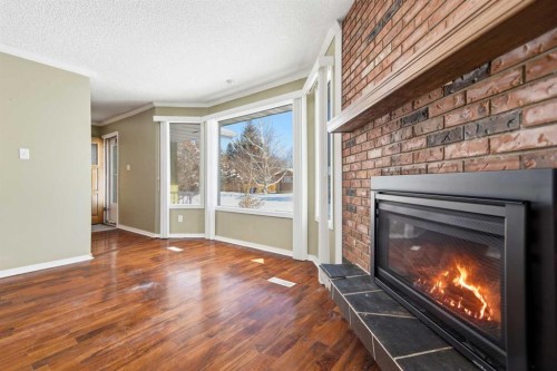 145 Wilson Crescent, Red Deer, AB - Indoor Photo Showing Living Room With Fireplace