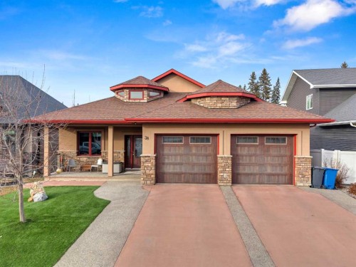 38 Grove Close, Red Deer, AB - Outdoor With Deck Patio Veranda With Facade