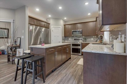 30 Tagish Avenue, Red Deer, AB - Indoor Photo Showing Kitchen With Upgraded Kitchen